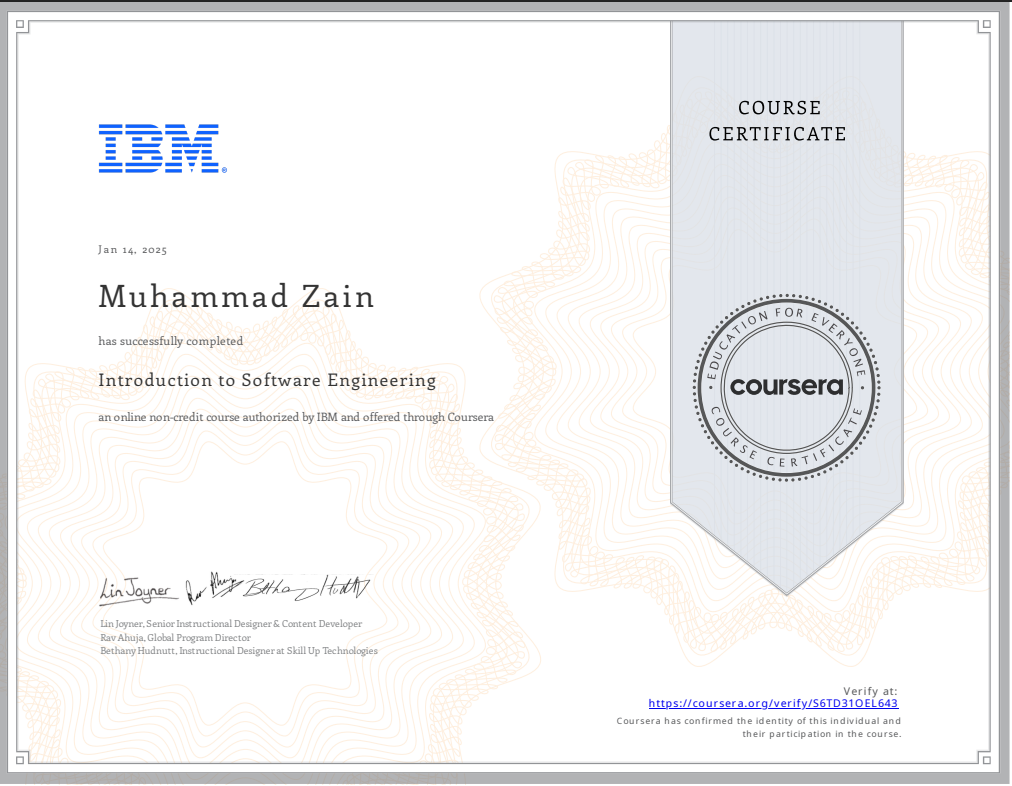 Introduction to Software Engineering